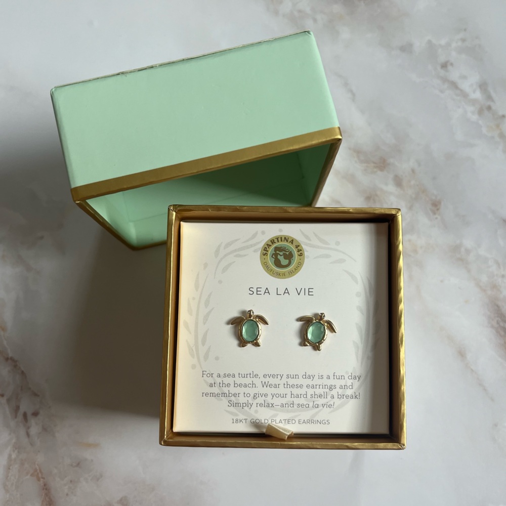 18k Gold Plated Turtle Earrings